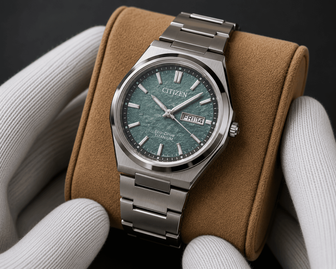 Citizen Zenshin Eco-Drive Titânio Teal ref. AW0130-85X